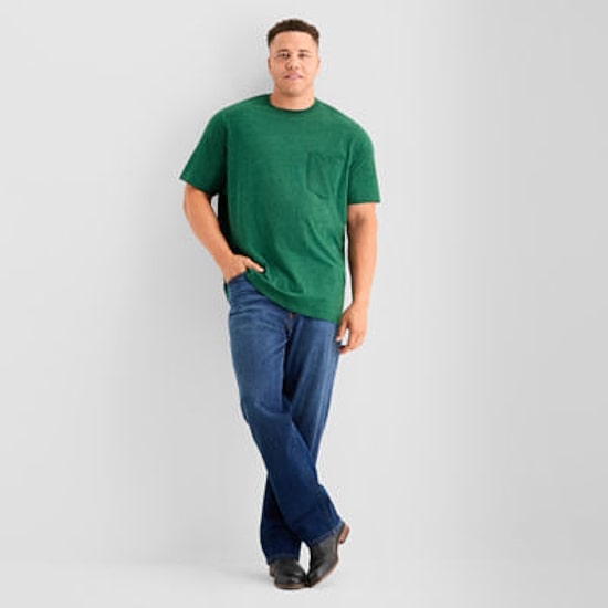 St. John's Bay Super Soft Pocket Mens Crew Neck Short Sleeve Quick Dry Big and Tall T-Shirt