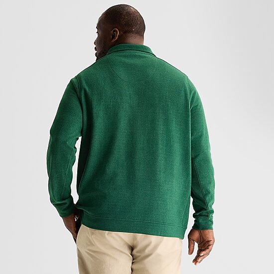 St. John's Bay Double Faced Pique Mens Mock Neck Long Sleeve Big and Tall Quarter-Zip Pullover