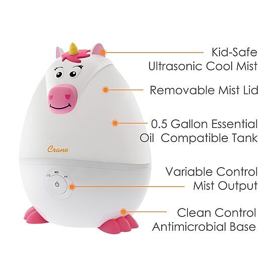 Crane Mini 0.5 Gallon Ultrasonic Cool Mist Humidifier - Unicorn