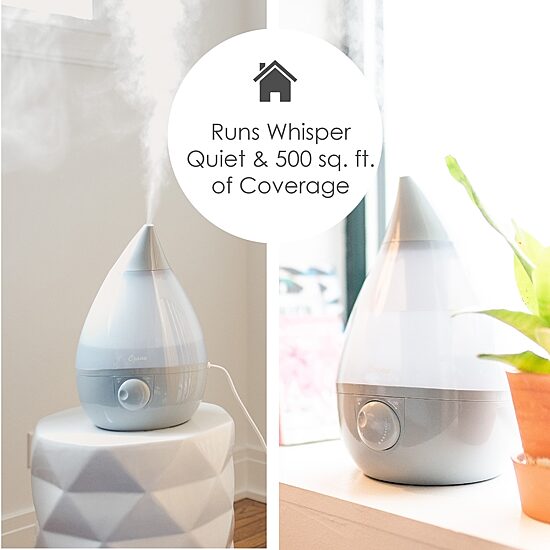 Crane Drop 1 Gallon Ultrasonic Cool Mist Humidifier - Grey
