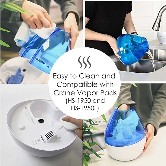 Crane 4-In-1 Top Fill 1 Gallon Cool Mist Humidifier with Sound Machine - Blue/White
