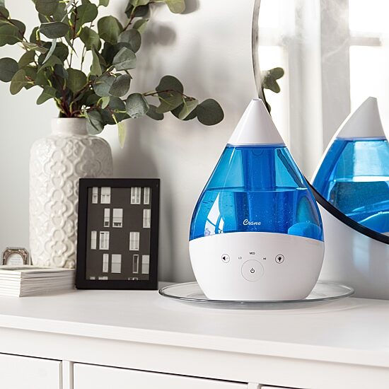 Crane 4-In-1 Top Fill 1 Gallon Cool Mist Humidifier with Sound Machine - Blue/White