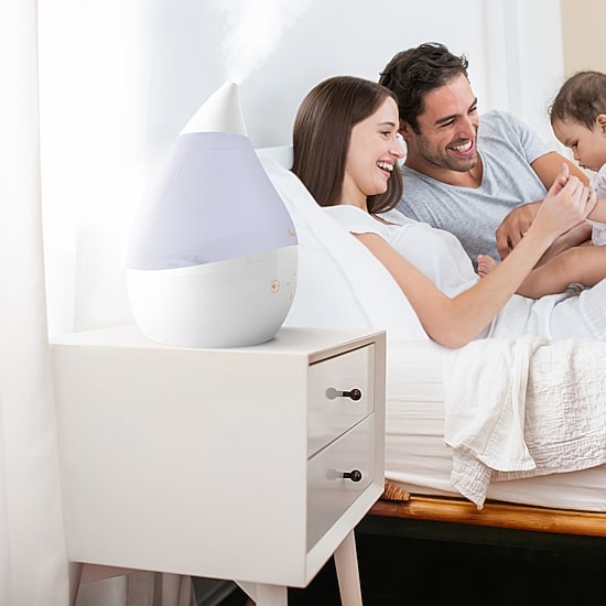 Crane 4-In-1 Top Fill 1 Gallon Cool Mist Humidifier with Sound Machine - White