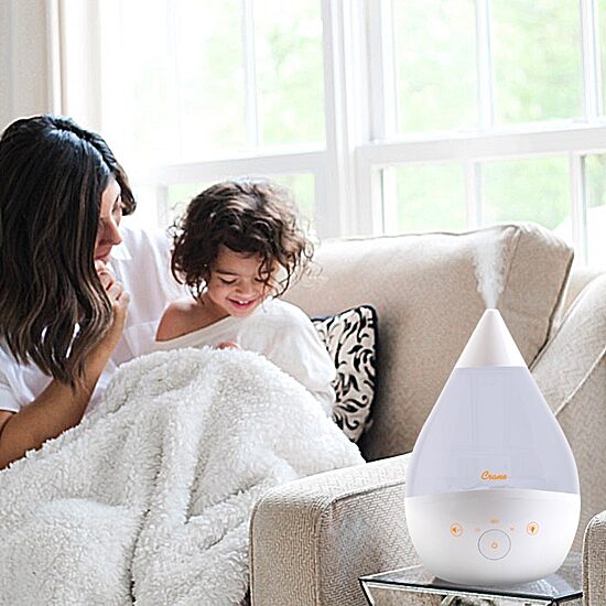 Crane 4-In-1 Top Fill 1 Gallon Cool Mist Humidifier with Sound Machine - White