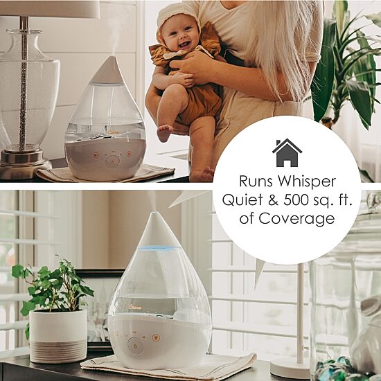 Crane 4-In-1 Top Fill 1 Gallon Cool Mist Humidifier with Sound Machine - Clear/White