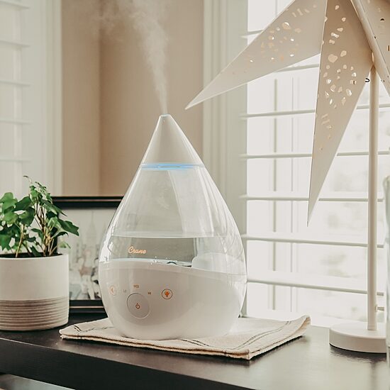 Crane 4-In-1 Top Fill 1 Gallon Cool Mist Humidifier with Sound Machine - Clear/White