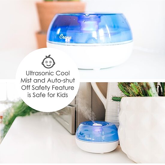 Crane Personal 0.2 Gallon Ultrasonic Cool Mist Humidifier - Blue/White