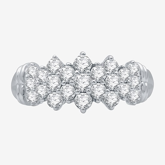(G-H / SI2-I1) Womens 1 CT. T.W. Lab Grown White Diamond 10K White or Yellow Gold Cocktail Ring