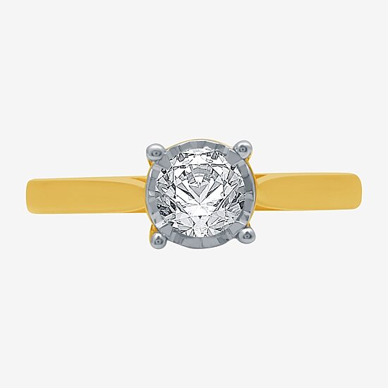 (H-I / I1) Womens 3/4 CT. Lab Grown White Diamond 10K Gold Round Solitaire Engagement Ring