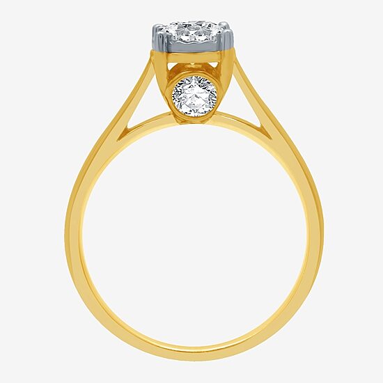 (H-I / I1) Womens 3/4 CT. Lab Grown White Diamond 10K Gold Round Solitaire Engagement Ring