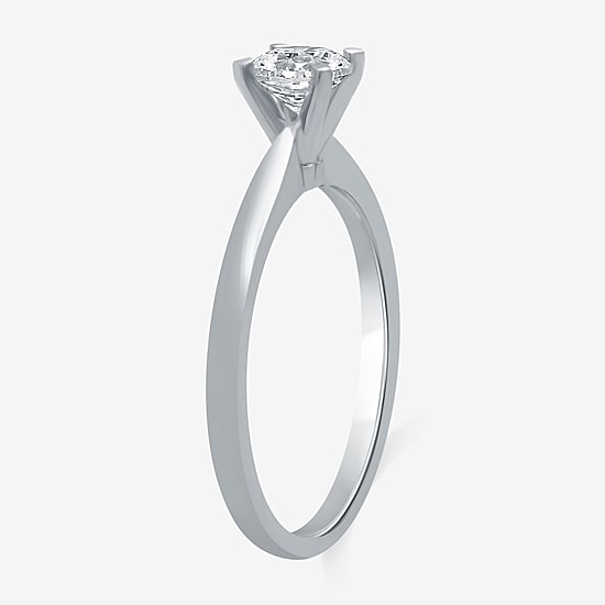 (H-I / I1) Womens 1/2 CT. Lab Grown White Diamond 10K Gold Round Solitaire Engagement Ring