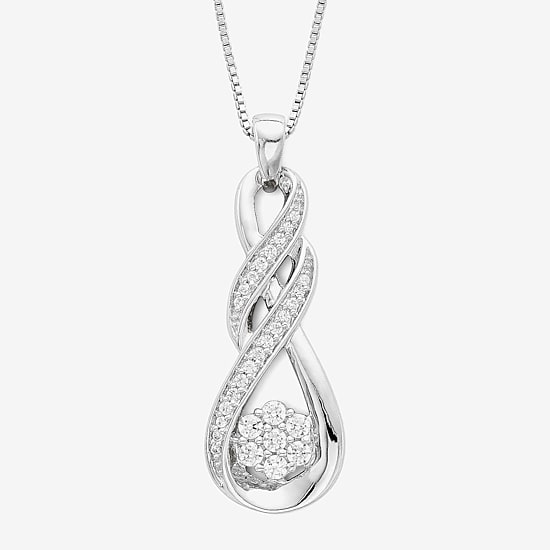 Diamond Blossom 1/4 CT.T.W. Natural Diamond Swirl Pendant Necklace