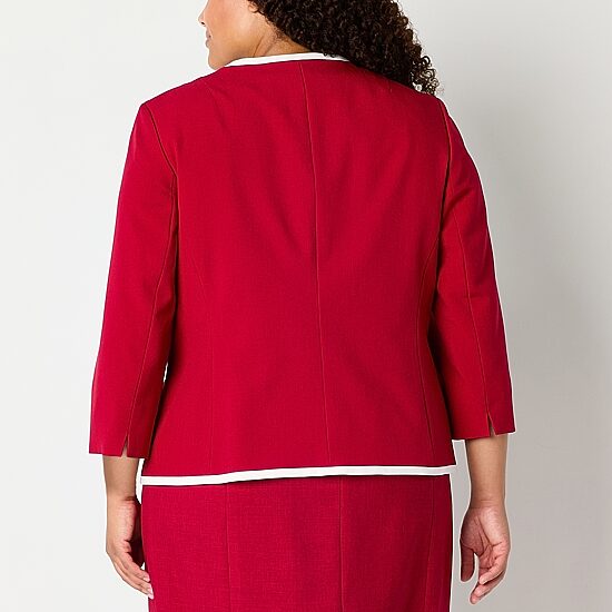 Black Label by Evan-Picone Womens Plus Classic Fit Suit Jacket