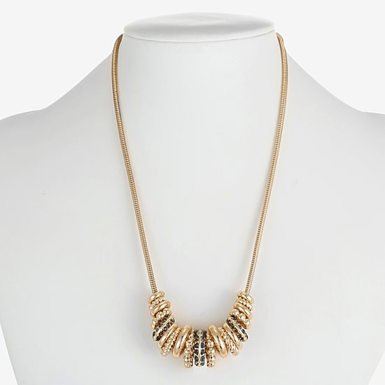 Liz Claiborne Womens Black 17 Inch Collar Necklace
