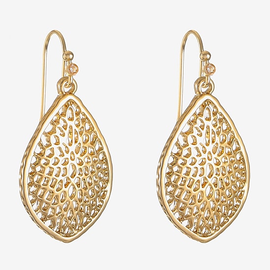 Liz Claiborne Filigree Womens Drop Earrings