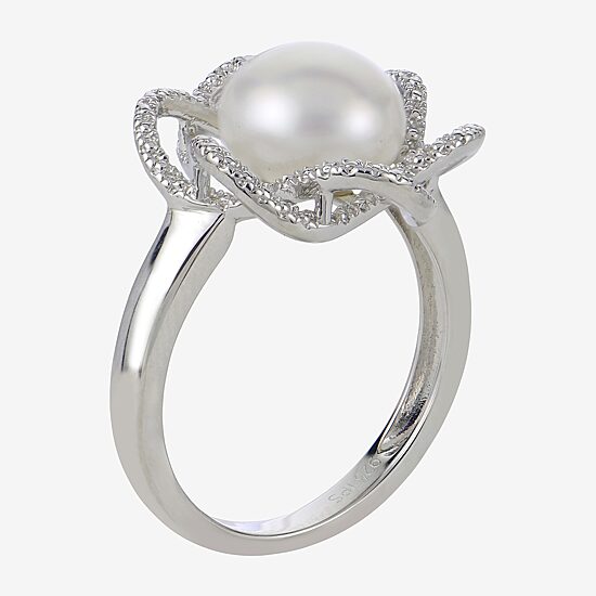 Cultured Freshwater Pearl & Diamond-Accent Ring