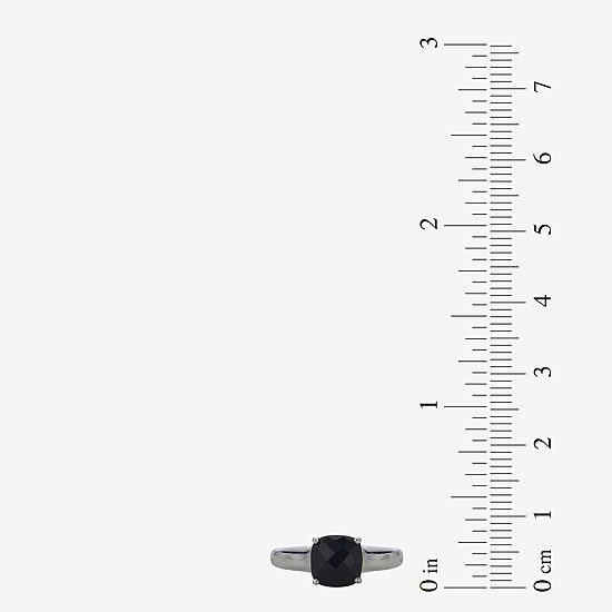 Womens Genuine Black Onyx Sterling Silver Cocktail Ring