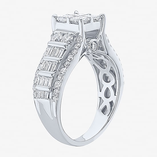 Womens 2 CT. T.W. Natural White Diamond 10K Gold Engagement Ring