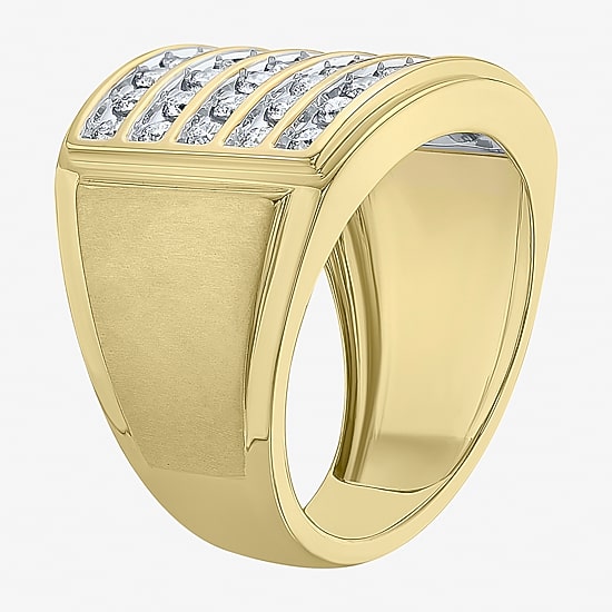 Mens 2 CT. T.W. Natural White Diamond 10K Gold Fashion Ring