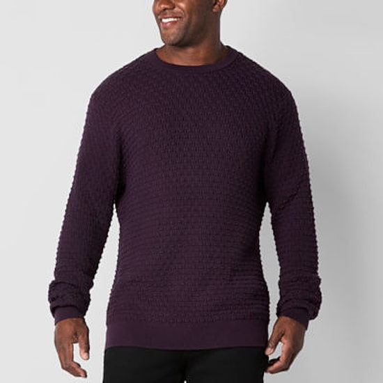 Shaquille O'Neal XLG™ Big and Tall Mens Long Sleeve Pullover Sweater