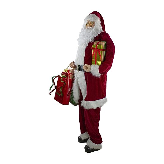72'' Red and White Santa Claus with Shopping Bags Christmas Figure