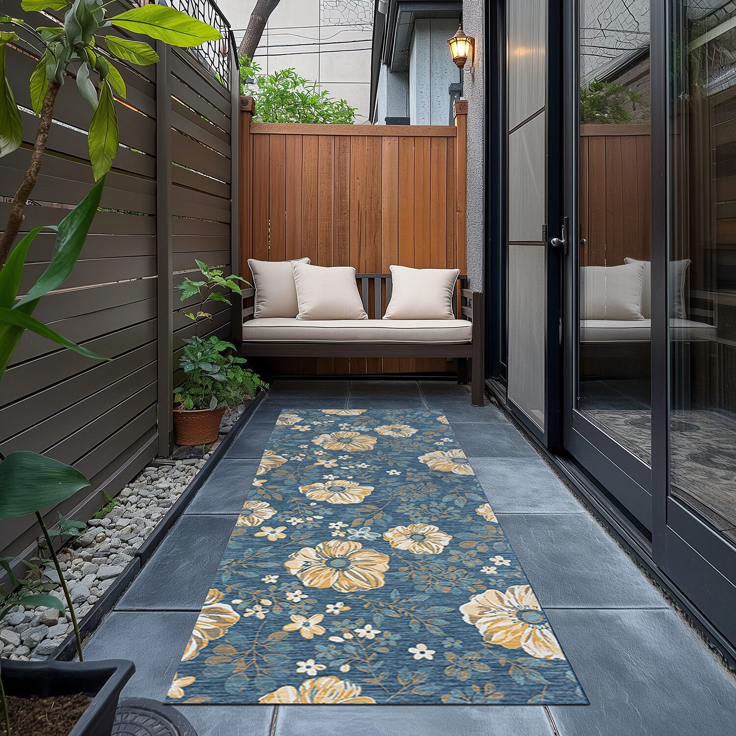 LR Home Bella Floral 24"X96" Indoor Outdoor Rectangular Runner