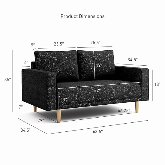 Furniture of America™ Megan Track-Arm Upholstered Loveseat