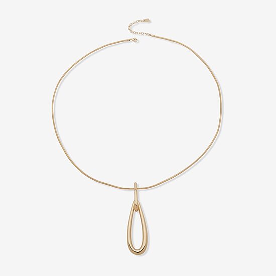 Worthington Gold Tone Womens 32 Inch Pendant Necklace