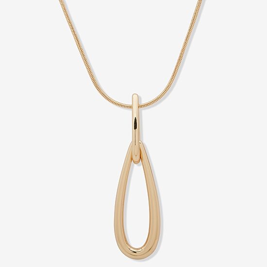 Worthington Gold Tone Womens 32 Inch Pendant Necklace
