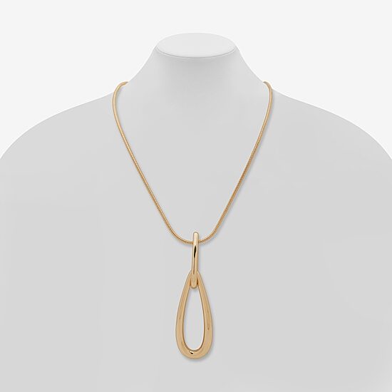 Worthington Gold Tone Womens 32 Inch Pendant Necklace
