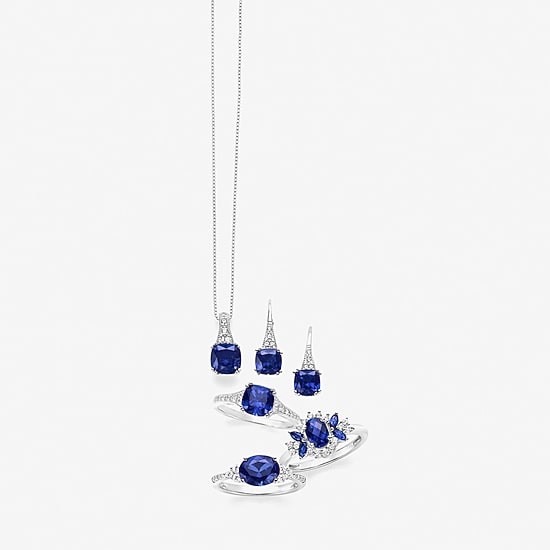Gemstone Sterling Silver Cushion Drop Earrings