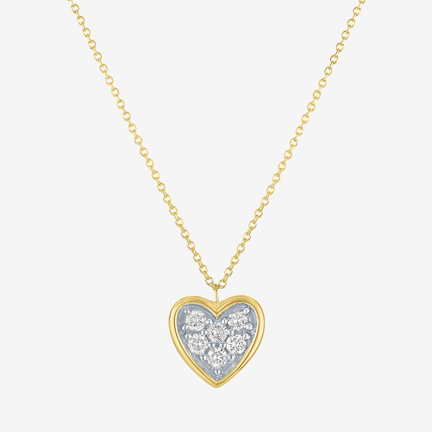 Heart (Gh / Si2 I1) Womens 1/6 CT. T.W. Lab Grown White Diamond 10K Gold Heart 16 Inch Pendant Necklace