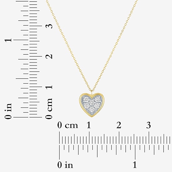 Heart (Gh / Si2 I1) Womens 1/6 CT. T.W. Lab Grown White Diamond 10K Gold Heart 16 Inch Pendant Necklace