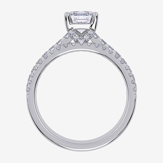 (H-I / Si2-I1) Womens 1 1/2 CT. T.W. Lab Grown White Diamond 10K Gold Side Stone Bridal Set