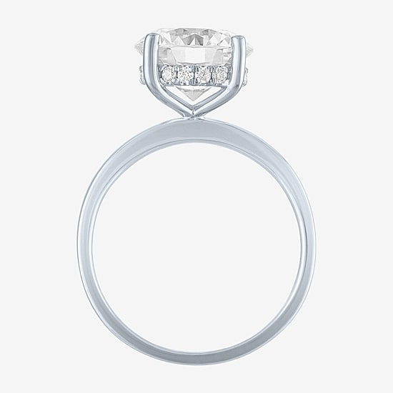 Bridal Addiction Womens 4 1/7 Ct. T.W. Lab Grown White Diamond 14K Gold Oval Solitaire Engagement Ring