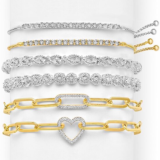 Womens 1/10 CT. T.W. Natural Diamond Sterling Silver 7.25 Inch Tennis Bracelet
