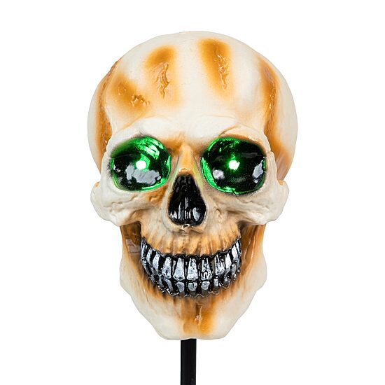 Northlight 15" Set Of 3 Led Lighted Skeleton Head Halloween Yard Art