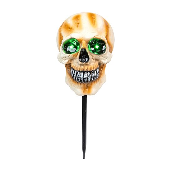 Northlight 15" Set Of 3 Led Lighted Skeleton Head Halloween Yard Art