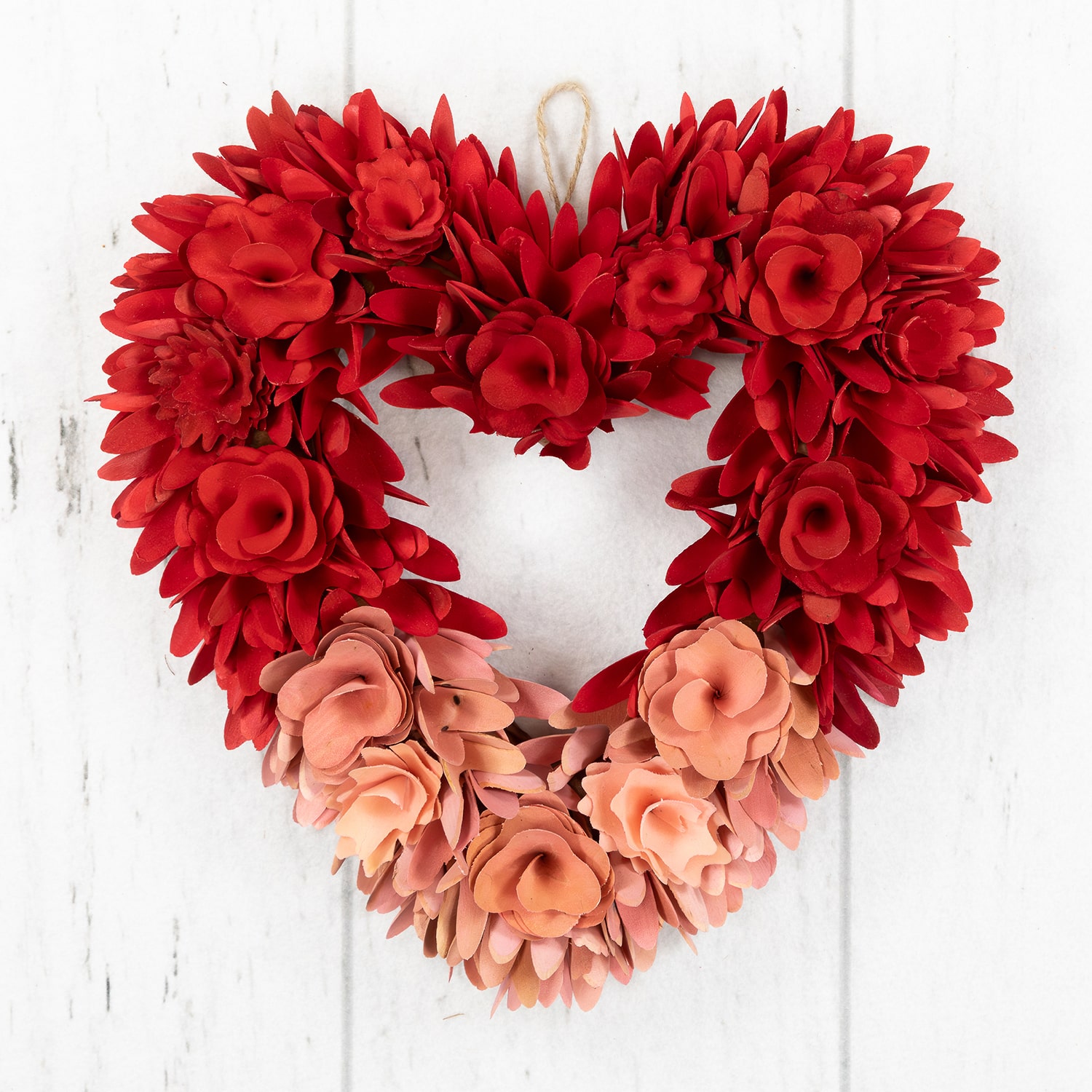 Northlight 14" Wooden Rose Artificial Wreath