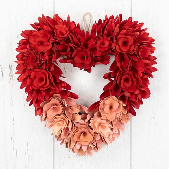 Northlight 14" Wooden Rose Artificial Wreath