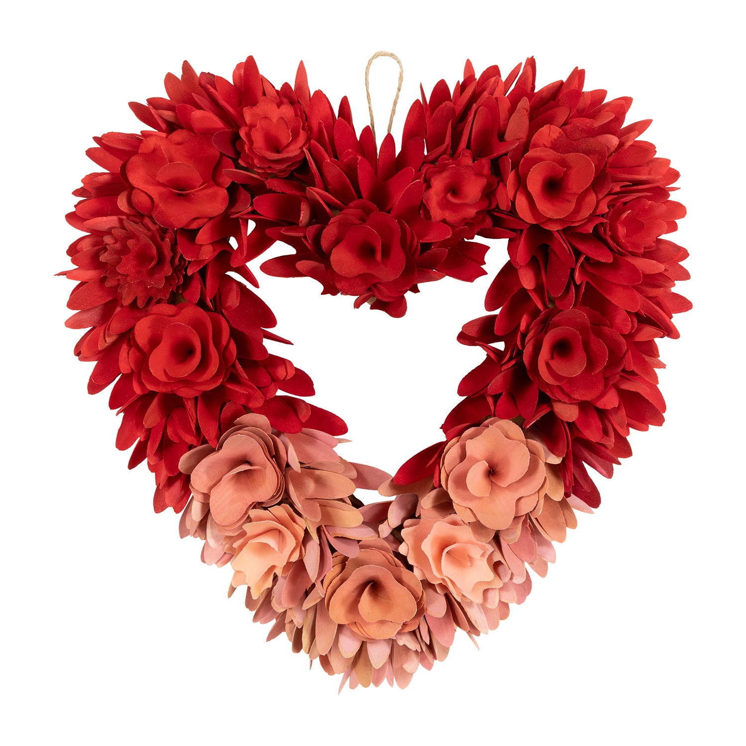 Northlight 14" Wooden Rose Artificial Wreath