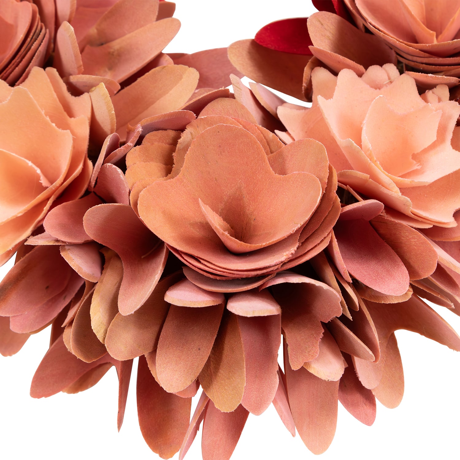 Northlight 14" Wooden Rose Artificial Wreath