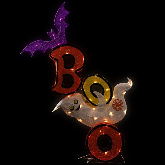 Northlight 4.5' Lighted Bat And Ghost "Boo" Halloween Yard Art
