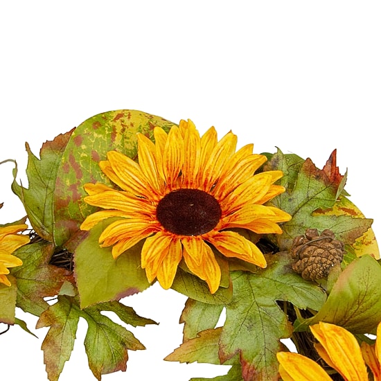 Northlight 24" Yellow Sunflower And Pine Cone Wreath