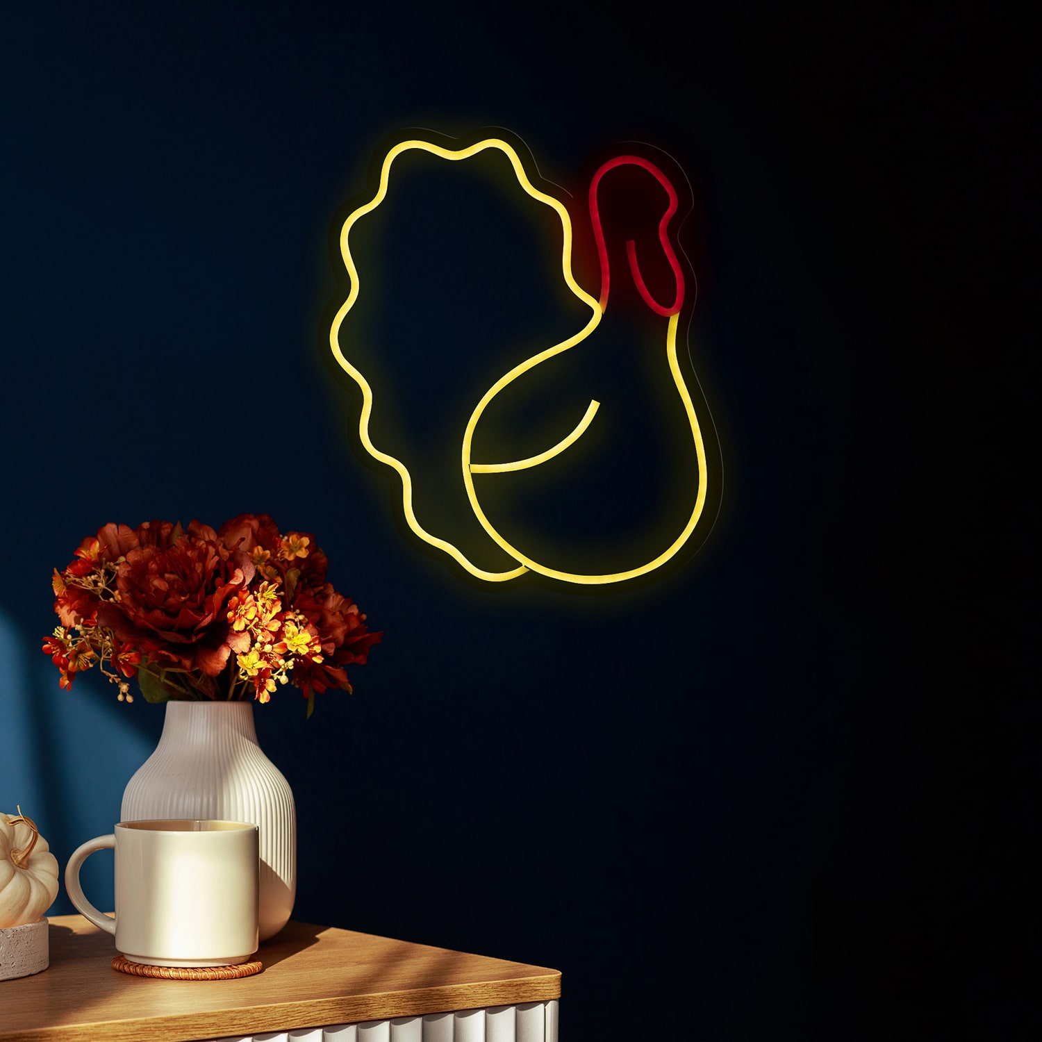 Northlight 15" Led Neon Lighted Turkey Thanksgiving Window Decor