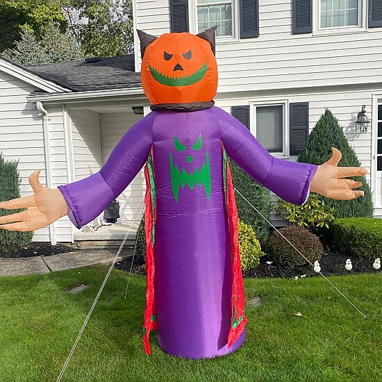 Northlight 8' Led Lighted Inflatable Jack-O-Lantern Grim Reaper Halloween Inflatable