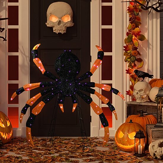 Northlight 4.5" Led Lighted Spider Halloween Yard Art