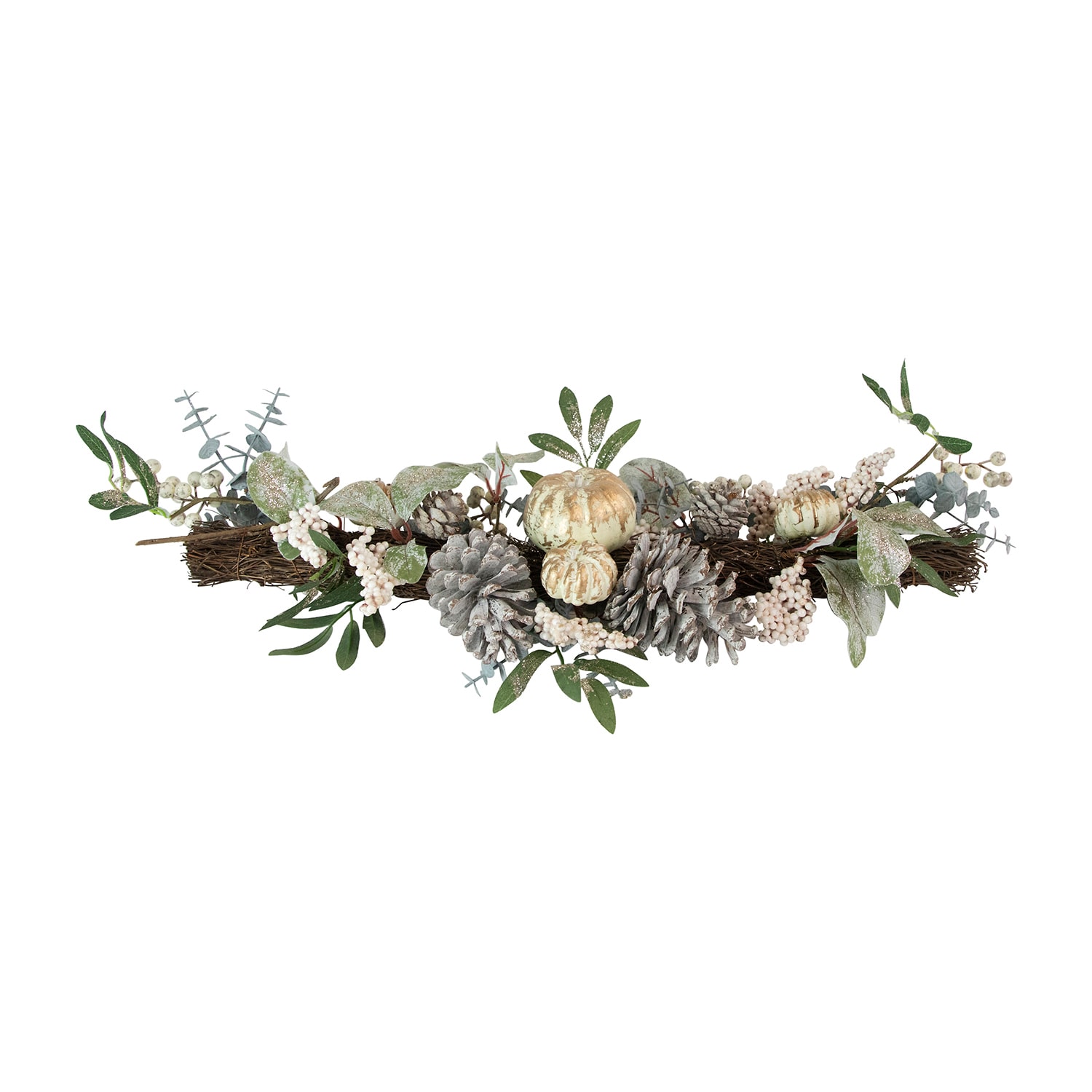 Northlight 36" Neutral Colored Pumpkin And Pine Cones Swag