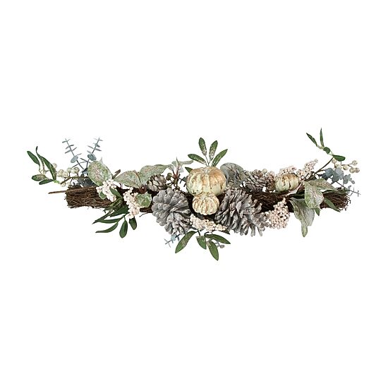 Northlight 36" Neutral Colored Pumpkin And Pine Cones Swag