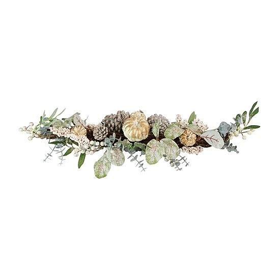 Northlight 36" Neutral Colored Pumpkin And Pine Cones Swag